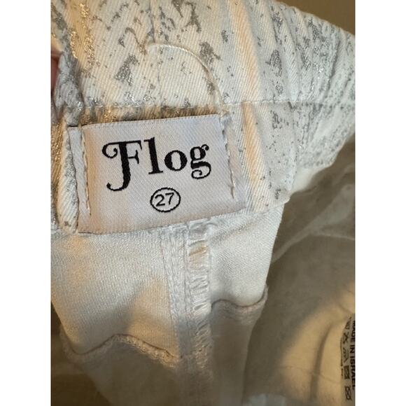 NWOT Bevy Flog Shely High Rise Drawstring Pants White Python Snake Print 27 - Picture 7 of 8